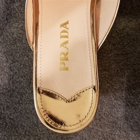 prada platform sandals gold|Prada platform wedge sandals.